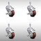 Service Caster 3 Inch SS Maroon Polyurethane Swivel 10mm Threaded Stem Caster Set Brake SCC SCC-SSTS20S314-PPUB-MRN-TLB-M1015-4 - alternate 1